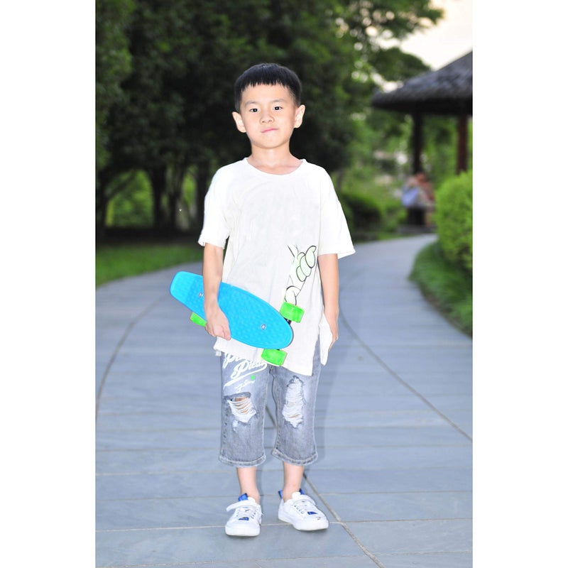 SK8MEMO 17x5 Inch Mini Skateboard, Mini Cruiser Skateboard for Beginners with ABEC-7 Bearing and Soft PU Wheels - Image 4